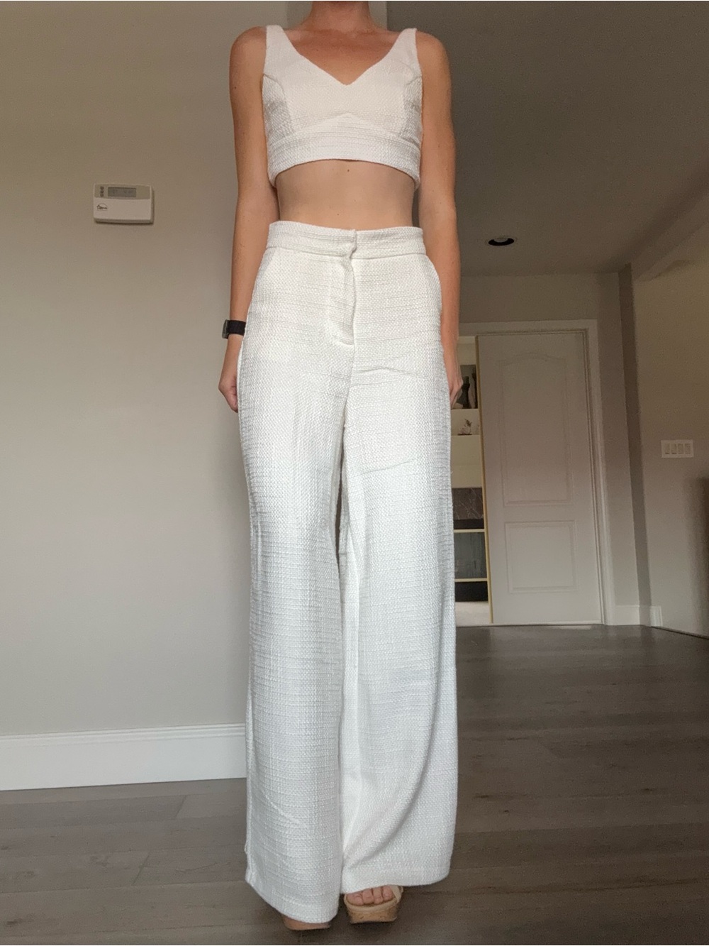Showpo Tweed Wide-Leg High-Rise Trouser Set